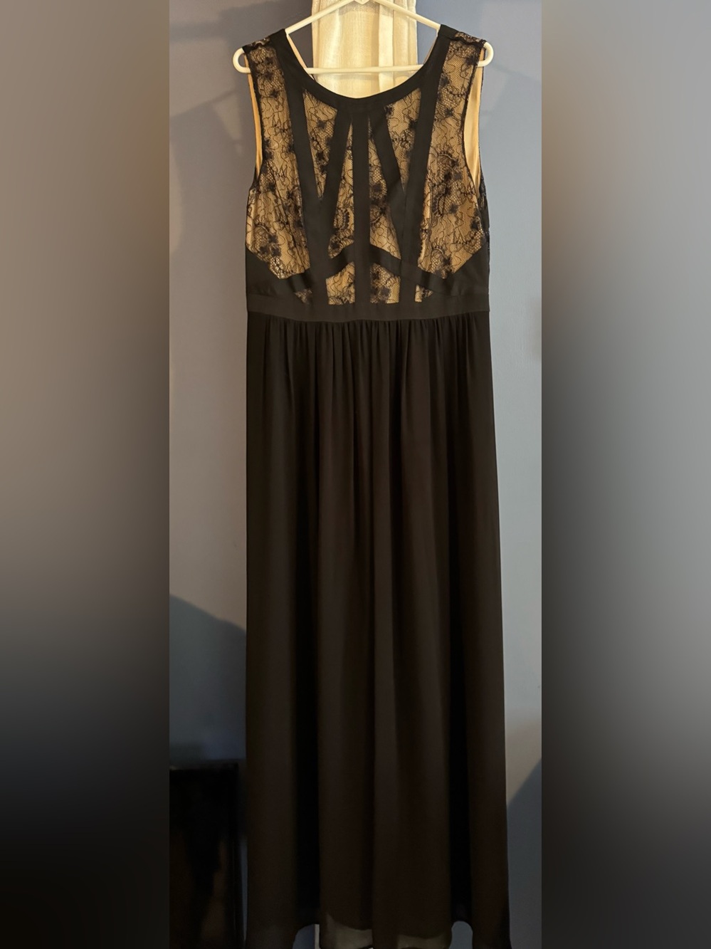 Black Lace Bodice Maxi Dress - Oasis